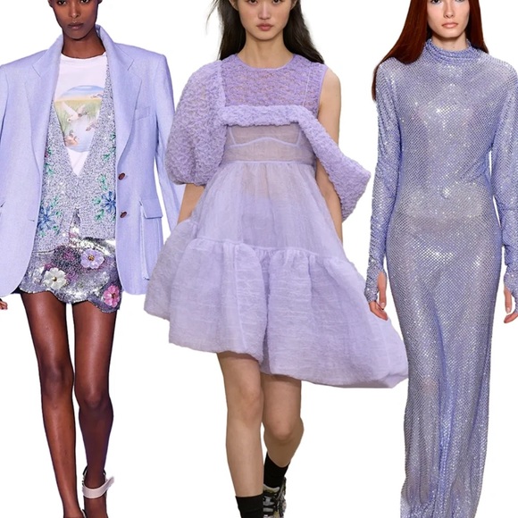 Vintage Y2K lilac leather shoulder bag purse Danier pastel spring trend lavender - Picture 6 of 14